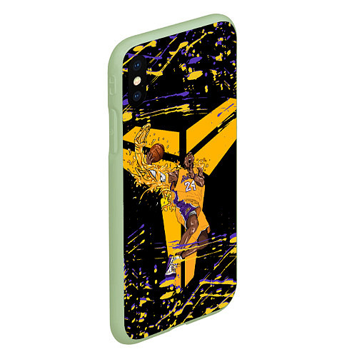 Чехол iPhone XS Max матовый Los angeles lakers NBA / 3D-Салатовый – фото 2