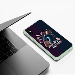 Чехол iPhone XS Max матовый SQUID GAME ROBLOX 456 ИГРА В КАЛЬМАРА РОБЛОКС 456, цвет: 3D-салатовый — фото 2