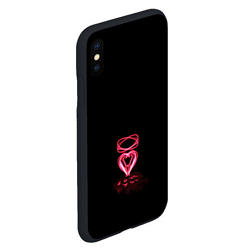 Чехол iPhone XS Max матовый Плавленное сердце / 3D-Черный – фото 2