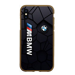 Чехол iPhone XS Max матовый BMW sport 3D плиты 3Д плиты, цвет: 3D-коричневый