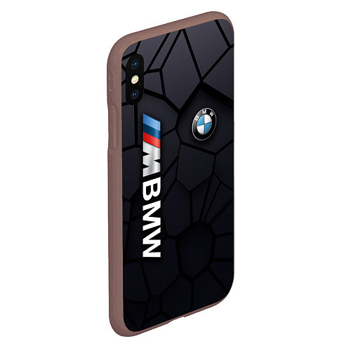 Чехол iPhone XS Max матовый BMW sport 3D плиты 3Д плиты / 3D-Коричневый – фото 2