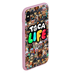 Чехол iPhone XS Max матовый Toca Life, цвет: 3D-розовый — фото 2