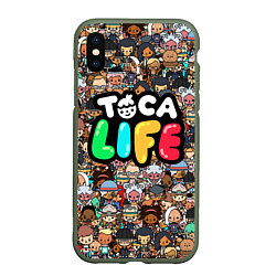 Чехол iPhone XS Max матовый Toca Life, цвет: 3D-темно-зеленый