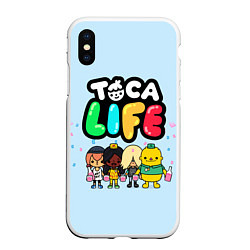 Чехол iPhone XS Max матовый Toca Life: Logo, цвет: 3D-белый