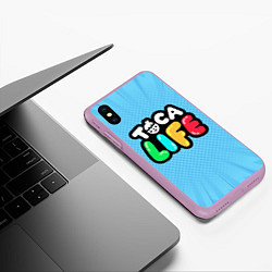 Чехол iPhone XS Max матовый Toca Life: Logo, цвет: 3D-сиреневый — фото 2