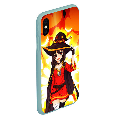 Чехол iPhone XS Max матовый Mеgumin / 3D-Мятный – фото 2