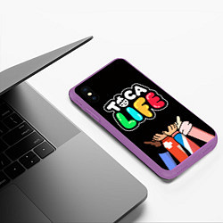 Чехол iPhone XS Max матовый Toca Life: Friends, цвет: 3D-фиолетовый — фото 2