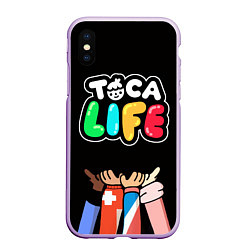 Чехол iPhone XS Max матовый Toca Life: Friends, цвет: 3D-сиреневый