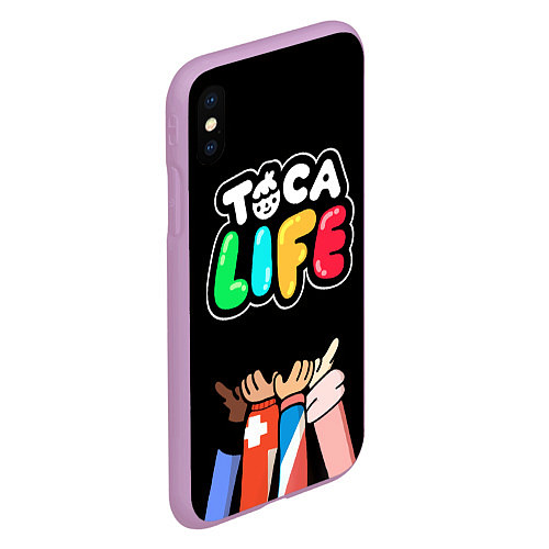 Чехол iPhone XS Max матовый Toca Life: Friends / 3D-Сиреневый – фото 2
