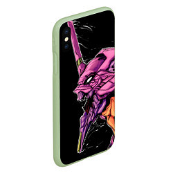 Чехол iPhone XS Max матовый Evangelion Eva 01, цвет: 3D-салатовый — фото 2