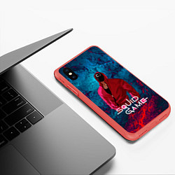 Чехол iPhone XS Max матовый Сериал Squid game Игра в кальмара, цвет: 3D-красный — фото 2