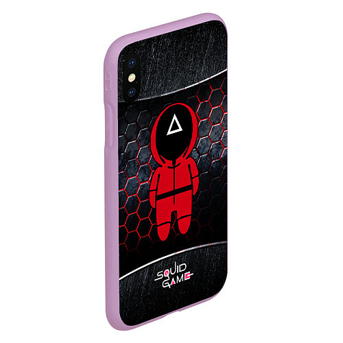 Чехол iPhone XS Max матовый Игра в кальмара 3D Black Red / 3D-Сиреневый – фото 2