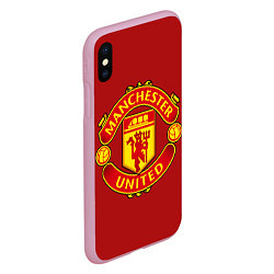 Чехол iPhone XS Max матовый Manchester United F C, цвет: 3D-розовый — фото 2