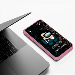 Чехол iPhone XS Max матовый Among us в Игре в кальмара, цвет: 3D-малиновый — фото 2