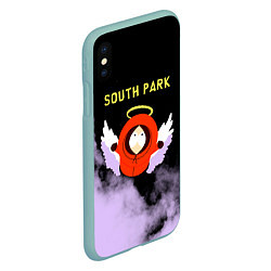 Чехол iPhone XS Max матовый Кенни реально умер Южный парк, цвет: 3D-мятный — фото 2