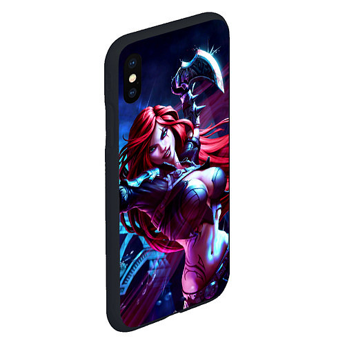 Чехол iPhone XS Max матовый Катарина League of legends / 3D-Черный – фото 2