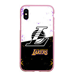 Чехол iPhone XS Max матовый Коби Брайант Los Angeles Lakers,, цвет: 3D-розовый