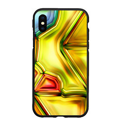 Чехол iPhone XS Max матовый Абстрактная абстракция, цвет: 3D-черный