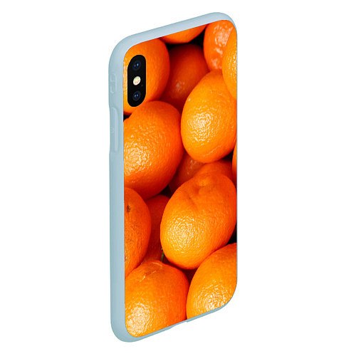 Чехол iPhone XS Max матовый Мандаринчик чик / 3D-Голубой – фото 2