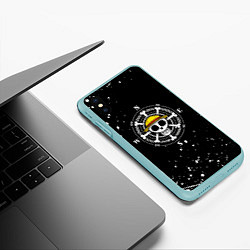 Чехол iPhone XS Max матовый ONE PIECE ВАН ПИС ЧЕРЕП БРЫЗГИ КРАСОК, цвет: 3D-мятный — фото 2