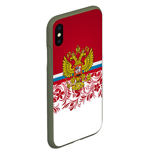 Чехол iPhone XS Max матовый Российский герб / 3D-Темно-зеленый – фото 2