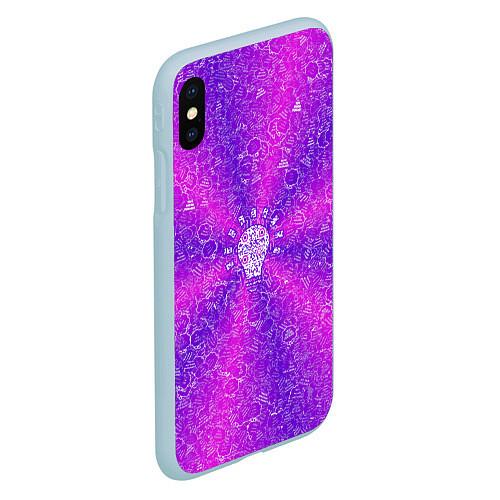 Чехол iPhone XS Max матовый Лампочка на фоне АПВ 12 2 7 7 / 3D-Голубой – фото 2