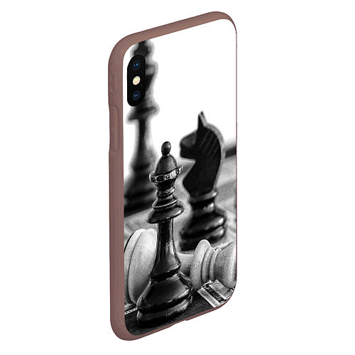 Чехол iPhone XS Max матовый Шах и мат Шахматы / 3D-Коричневый – фото 2