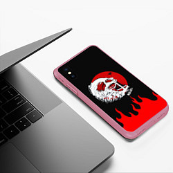 Чехол iPhone XS Max матовый ATTACK ON TITAN ГОЛОВА ТИТАНА, цвет: 3D-малиновый — фото 2