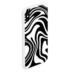 Чехол iPhone XS Max матовый Черно-белые полосы Black and white stripes, цвет: 3D-белый — фото 2