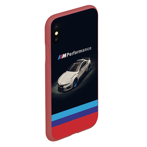 Чехол iPhone XS Max матовый BMW CLS 3 0 PERFORMANCE / 3D-Красный – фото 2