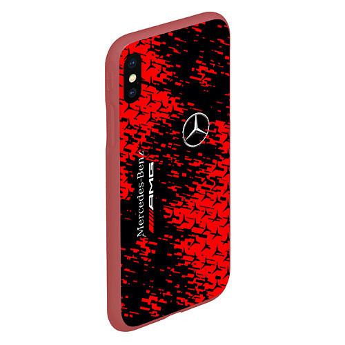 Чехол iPhone XS Max матовый Merсedes / 3D-Красный – фото 2