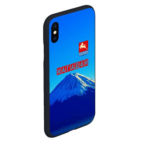 Чехол iPhone XS Max матовый Магадан герб / 3D-Черный – фото 2