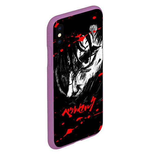 Чехол iPhone XS Max матовый ГАТС БЕРСЕРК BERSERK / 3D-Фиолетовый – фото 2