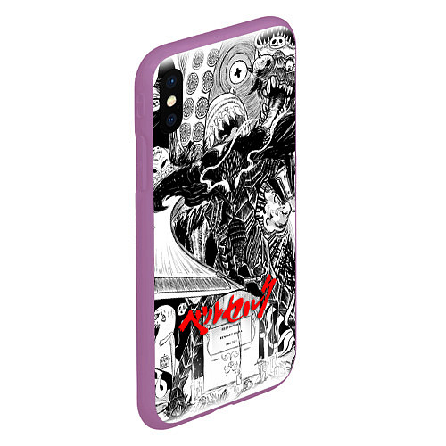 Чехол iPhone XS Max матовый АНИМЕ БЕРСЕРК BERSERK / 3D-Фиолетовый – фото 2