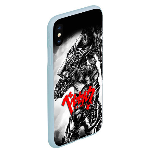 Чехол iPhone XS Max матовый BERSERK ANIME БЕРСЕРК / 3D-Голубой – фото 2