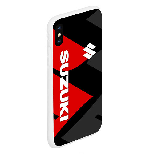 Чехол iPhone XS Max матовый SUZUKI СУЗУКИ RED LOGO / 3D-Белый – фото 2