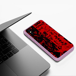 Чехол iPhone XS Max матовый BERSERK BLACK RED БЕРСЕРК ПАТТЕРН, цвет: 3D-сиреневый — фото 2