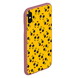 Чехол iPhone XS Max матовый FORTNITE BANANA FACE PATTERN ФОРТНАЙТ ЛИЦО БАНАНА, цвет: 3D-малиновый — фото 2