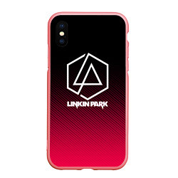 Чехол iPhone XS Max матовый LINKIN PARK LOGO CARBON, цвет: 3D-баблгам