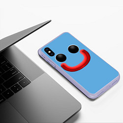 Чехол iPhone XS Max матовый Huggy Waggy smile, цвет: 3D-светло-сиреневый — фото 2