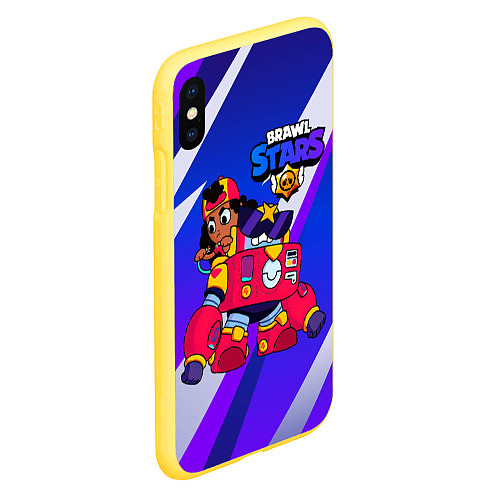 Чехол iPhone XS Max матовый Brawl Stars game Meg / 3D-Желтый – фото 2