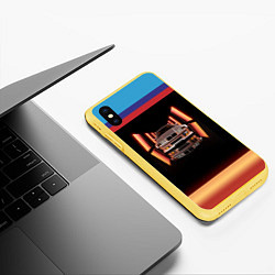 Чехол iPhone XS Max матовый БЭХА Мка BMW M, цвет: 3D-желтый — фото 2