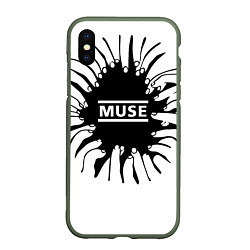 Чехол iPhone XS Max матовый MUSE пальцы, цвет: 3D-темно-зеленый