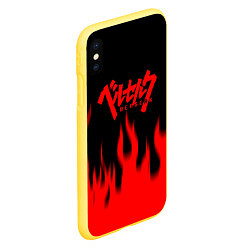 Чехол iPhone XS Max матовый Берсерк огонь, цвет: 3D-желтый — фото 2