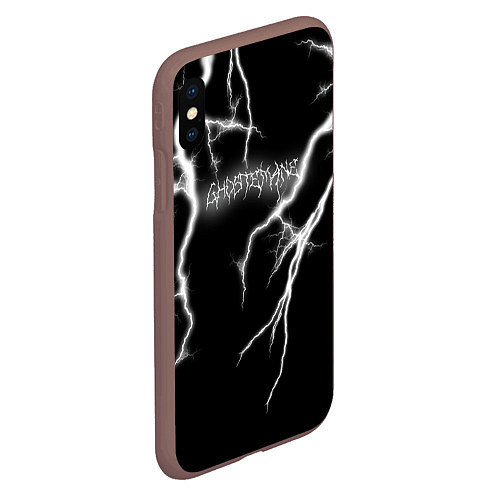 Чехол iPhone XS Max матовый GHOSTEMANE Lightning Гостмейн Молния Надпись / 3D-Коричневый – фото 2