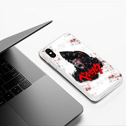 Чехол iPhone XS Max матовый BERSERK SCREAM БЕРСЕРК КРИК, цвет: 3D-белый — фото 2
