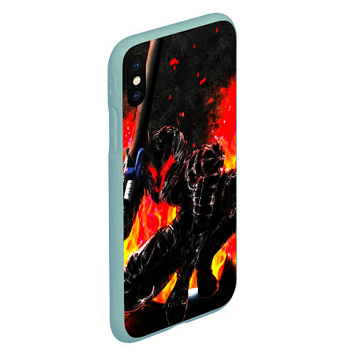 Чехол iPhone XS Max матовый БЕРСЕРК ОГНЕННЫЙ BERSERK / 3D-Мятный – фото 2