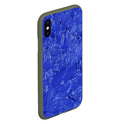 Чехол iPhone XS Max матовый Синие мазки, цвет: 3D-темно-зеленый — фото 2