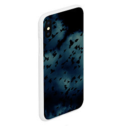 Чехол iPhone XS Max матовый Flock of birds, цвет: 3D-белый — фото 2