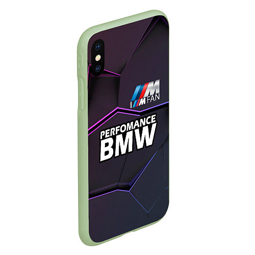 Чехол iPhone XS Max матовый BMW Perfomance / 3D-Салатовый – фото 2